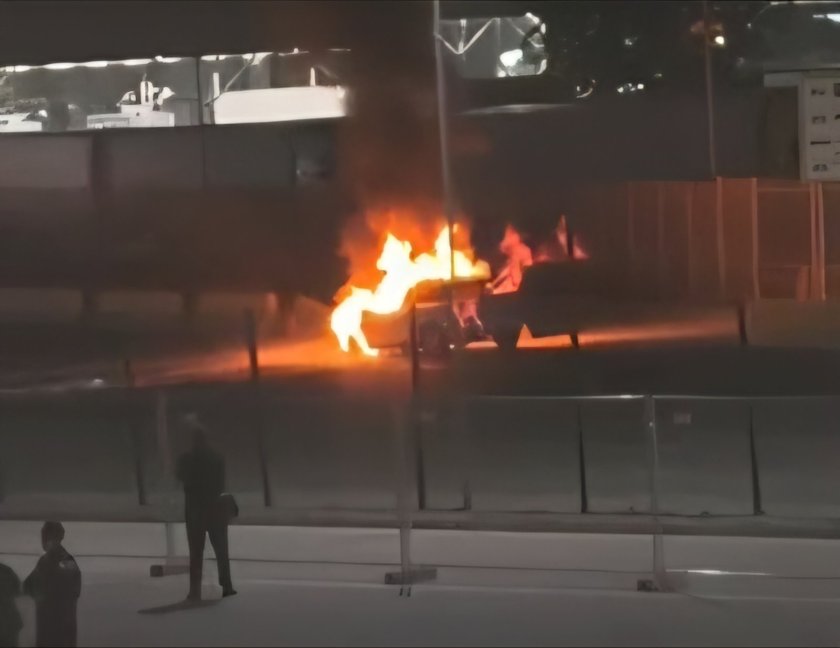 Инцидент с изгорял автомобил на ГКПП "Капитан Андреево"