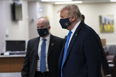 Доналд Тръмп за пръв път се появи с маска на публично място