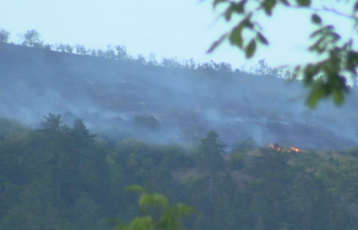 Голям пожар в труднодостъпна местност край старозагорското село Дълбоки