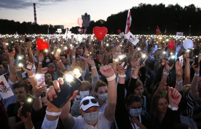 Митинг в подкрепа на опозиционния кандидат за президент на Беларус