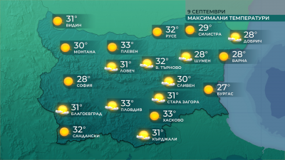 Слънчево и топло за сезона време до края на седмицата