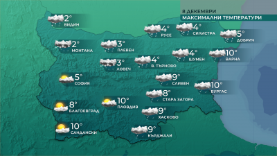 В Северна България продължава да вали сняг, в Югоизточна и по Черноморието - дъжд