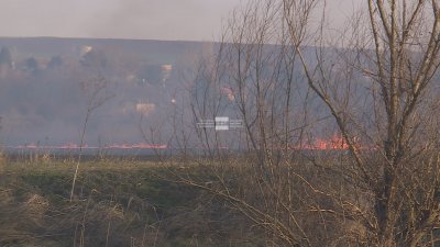 Голям пожар в защитената местност Блатото край село Нова Черна