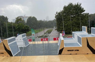 Проливен дъжд прекъсна световната купа по паркур която се провежда