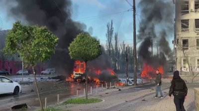 Серия от ракетни удари бяха нанесени тази сутрин в украинската