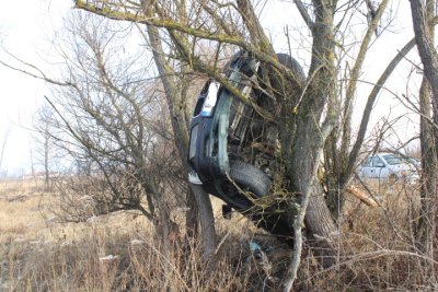 Кола излетя от пътя Баня - Банско и се заби в дърво (СНИМКИ)