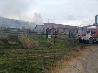 Пожар горя в дърводелски цех в русенското село Пиргово Пламъците