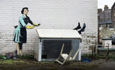 Нов графит на Банкси в английския град Маргейт (ВИДЕО)