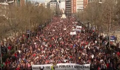 Голям протест в Мадрид в защита на общественото здравеопазване срещу