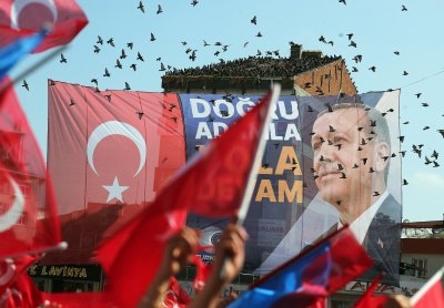 Двамата кандидати за президент на Турция Реджеп Ердоган и