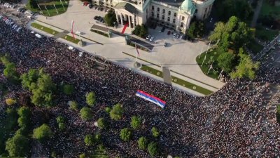 Пореден масов антиправителствен протест се проведе в Белград Демонстрацията е