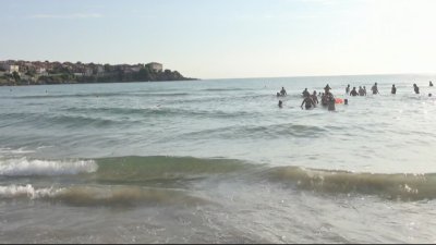 Морската вода: Кметът на Созопол и хотелиери с демонстративно къпане в морето