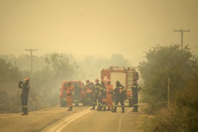 В Гърция продължава борбата с пожарите (СНИМКИ)