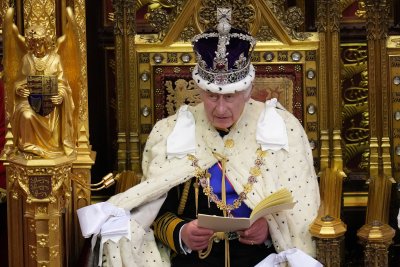 На пищна церемония британският крал Чарлз Трети произнесе първото си