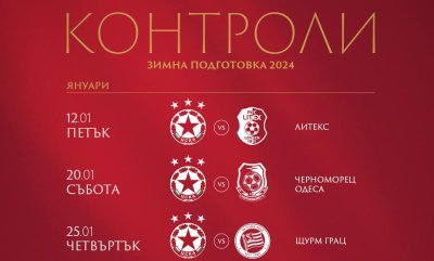 Програмата на футболистите на ЦСКА за зимната подготовка на тима