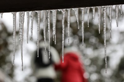 Аварийни екипи отстраняват ледени висулки в София