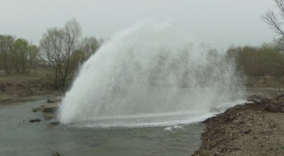 Авария на водопровод в Шумен предизвика огромен гейзер