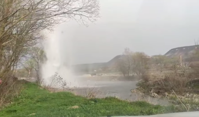 Авария на водопровод в Шумен предизвика огромен гейзер