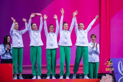 Българският ансамбъл по художествена гимнастика завоюва бронзовите медали в многобоя