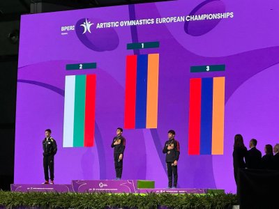 Давид Иванов извоюва среброто на финала на кон с гривни при младежите на европейското първенство по спортна гимнастика в Римини