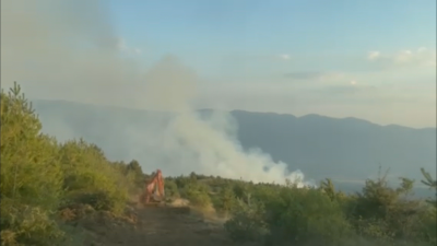 Засега няма опасност пожарът по границата със Северна Македония да премине на наша територия
