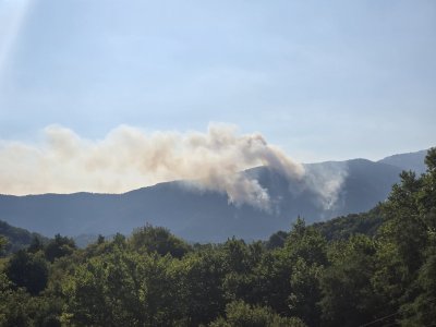 Пожарът на границата с Гърция продължава да гори вече трета седмица