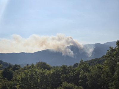 Хеликоптер на ВВС отново гаси в планината Славянка