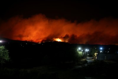 Големи горски пожари бушуват в покрайнините на Атина Хиляди хора