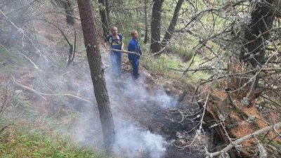 Локализиран е пожарът в района на язовир Калин високо в