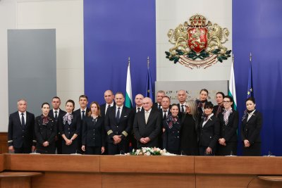 Служебният премиер Димитър Главчев и министърът на транспорта Красимира Стоянова