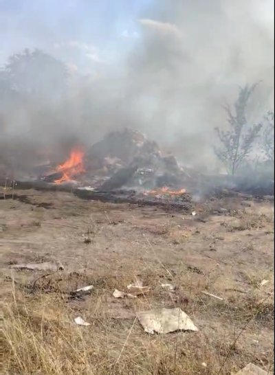 Пожар в незаконно сметище край Пловдив