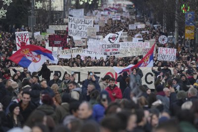 Пореден масов протест срещу управляващите се проведе в Белград Демонстрацията