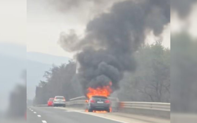 Severely Injured in a Crash on 'Trakia' Motorway, Car Completely Burned