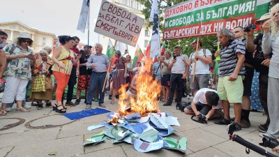 Протест срещу еврото в центъра на София (СНИМКИ)
