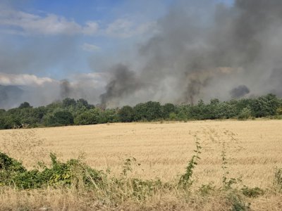Fire Burns Above the Village of Mursalevo