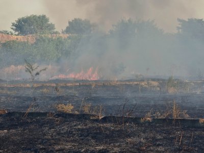 Пожар е избухнал в района на каварненското село Белгун, изгоряха три необитаеми къщи