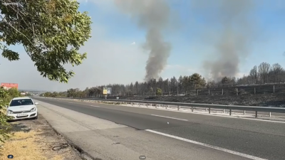 Възстановено е движението по АМ "Тракия" след пожара край Пазарджик