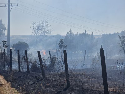 Пожар избухна в склад за стари автомобилни гуми край сливенското село Чинтулово