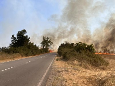 Големият пожар край бургаското село Маринка изпепели два имота, каравана и автомобил