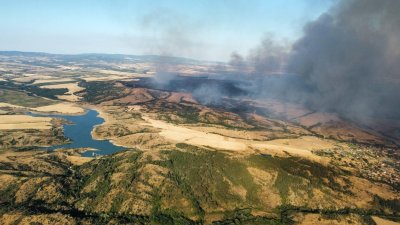 Fourth Day of Firefighting Efforts against the Raging Wildfire in the Region of Sakar