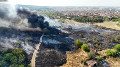 Пожар край Харманли: Пламъци обхванаха автоморга и вилната зона