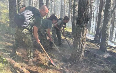 Военнослужещи трети ден участват в гасенето на пожара в НП "Рила"