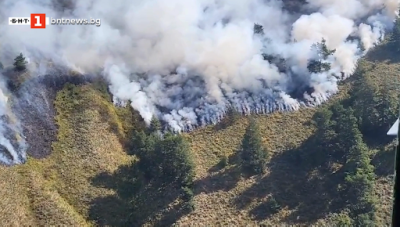 Вижте кадри от големия пожар в Рила, който продължава да се разраства
