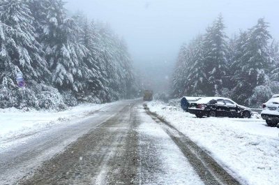 First Snow of the Season Falls on Vitosha Mountain