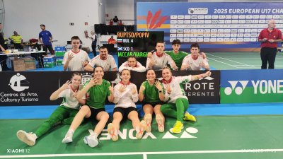 България отпадна на четвъртфиналите на европейското отборно първенство по бадминтон до 17 г.