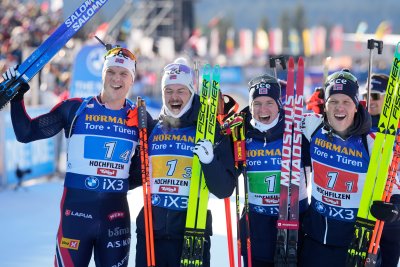 Мъжката щафета на Норвегия спечели състезанието в Хохфилцен за Световната купа по биатлон