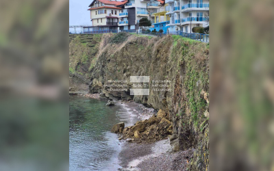 Свличане на скални маси край източната част на крайбрежната алея