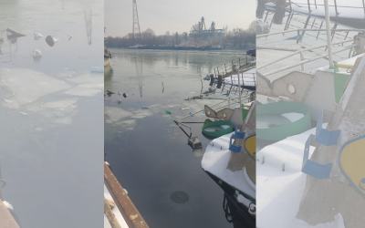 Баржа потъна частично край Гюргево и замърси района на Дунав с нефт