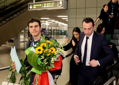 Посрещане на българските сноубордисти у дома (ГАЛЕРИЯ)