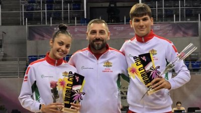 Христина Пенева и Калоян Петров са втора резерва за финала при смесените двойки на Световната купа по скокове на батут в Алкмаар